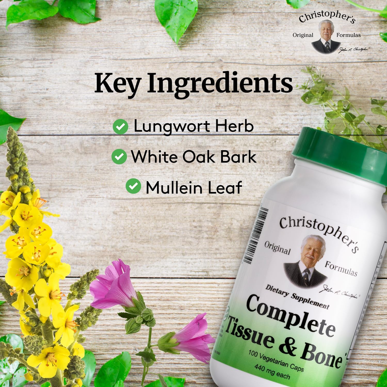 Christopher's Original Formulas cápsula vegetal en primer plano que muestra textura fácil de tragar