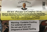 Christopher's primer plano de la consuelda y la textura para preparar mezclas beneficiosas