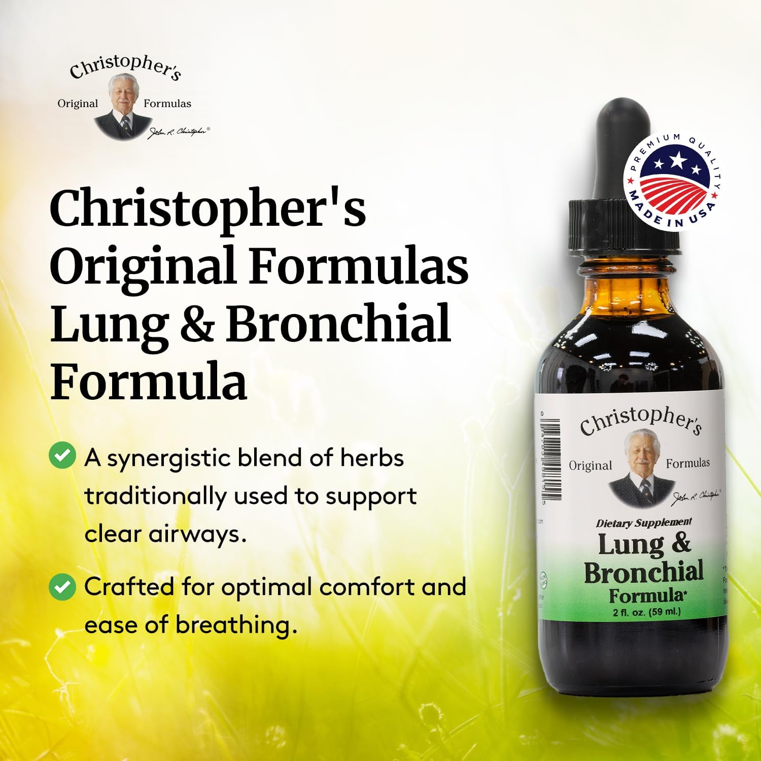 Christopher's Original Formulas primer plano de textura líquida, absorción rápida destacada