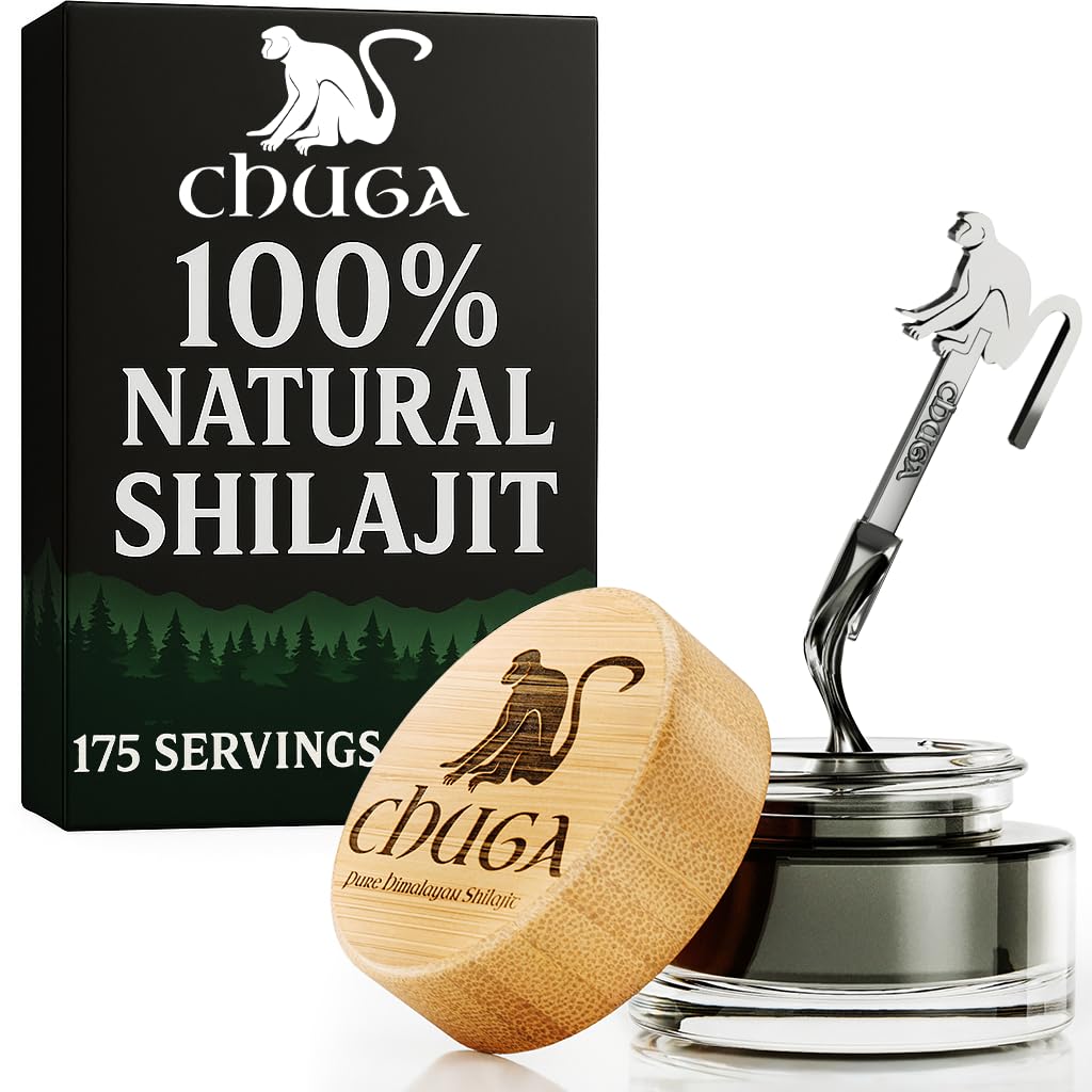 Chuga Shilajit frasco frontal mostrando la presentación y pureza