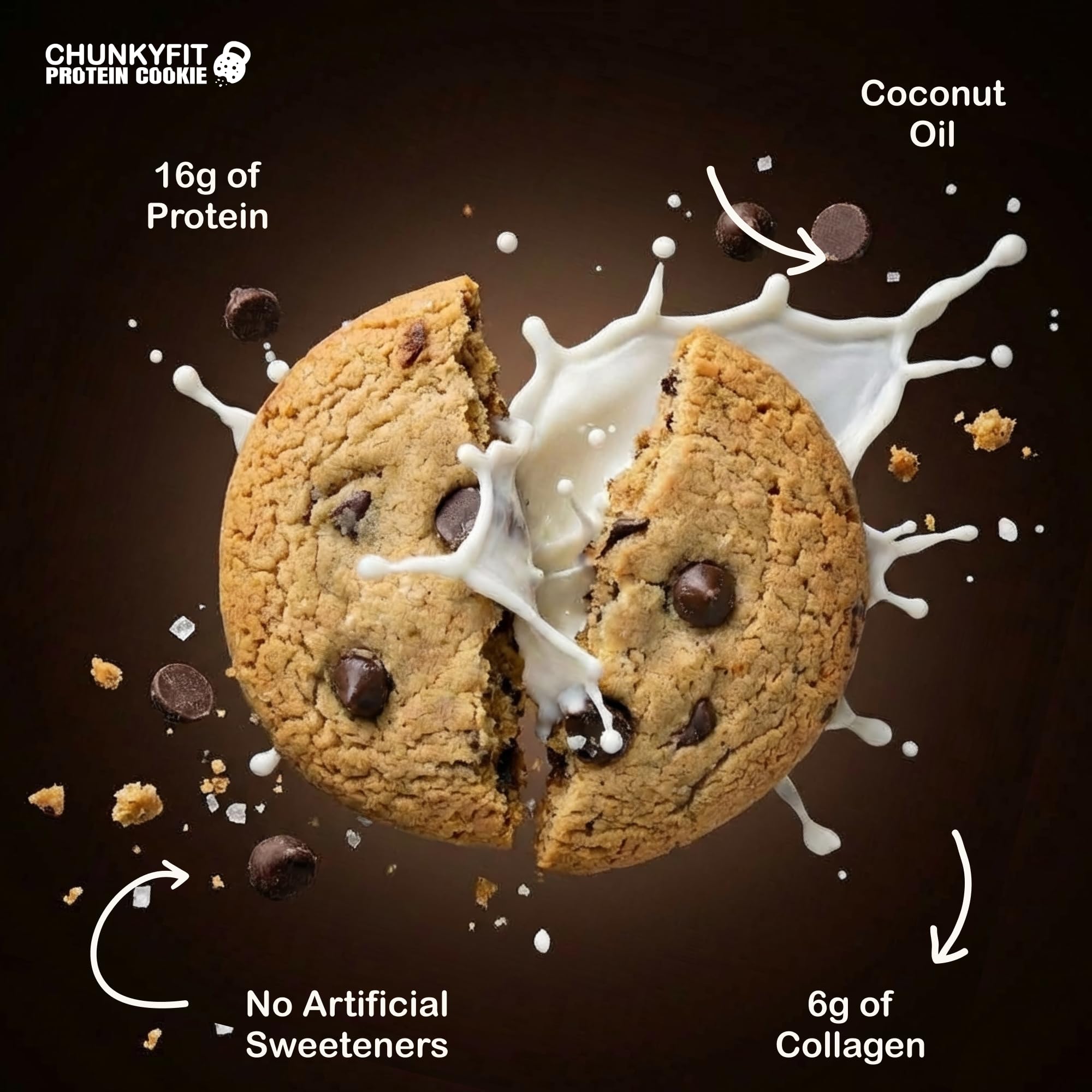 CHUNKYFIT detalle de chips de chocolate integrados, sabor y indulgencia