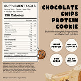 CHUNKYFIT primer plano de galleta con textura suave y chips visibles, atrayente
