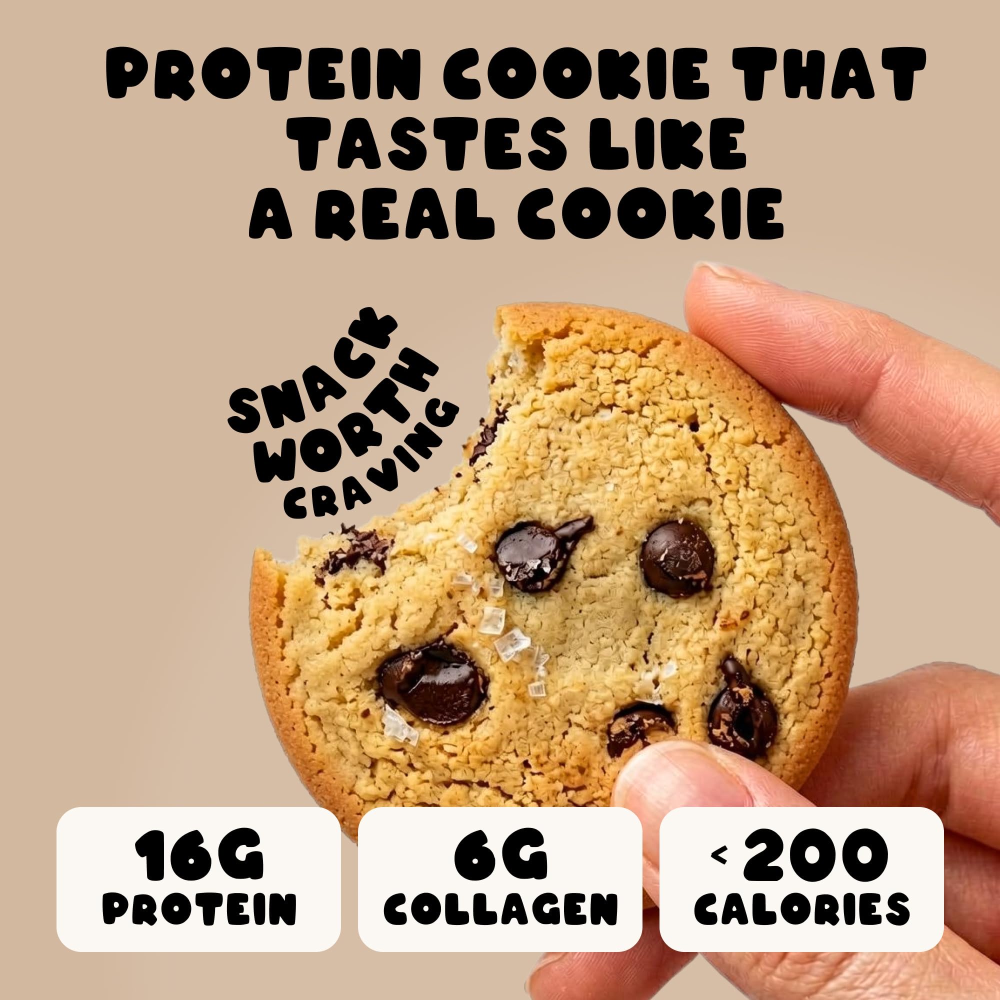 CHUNKYFIT galleta en mano para comparar tamaño y porción práctica