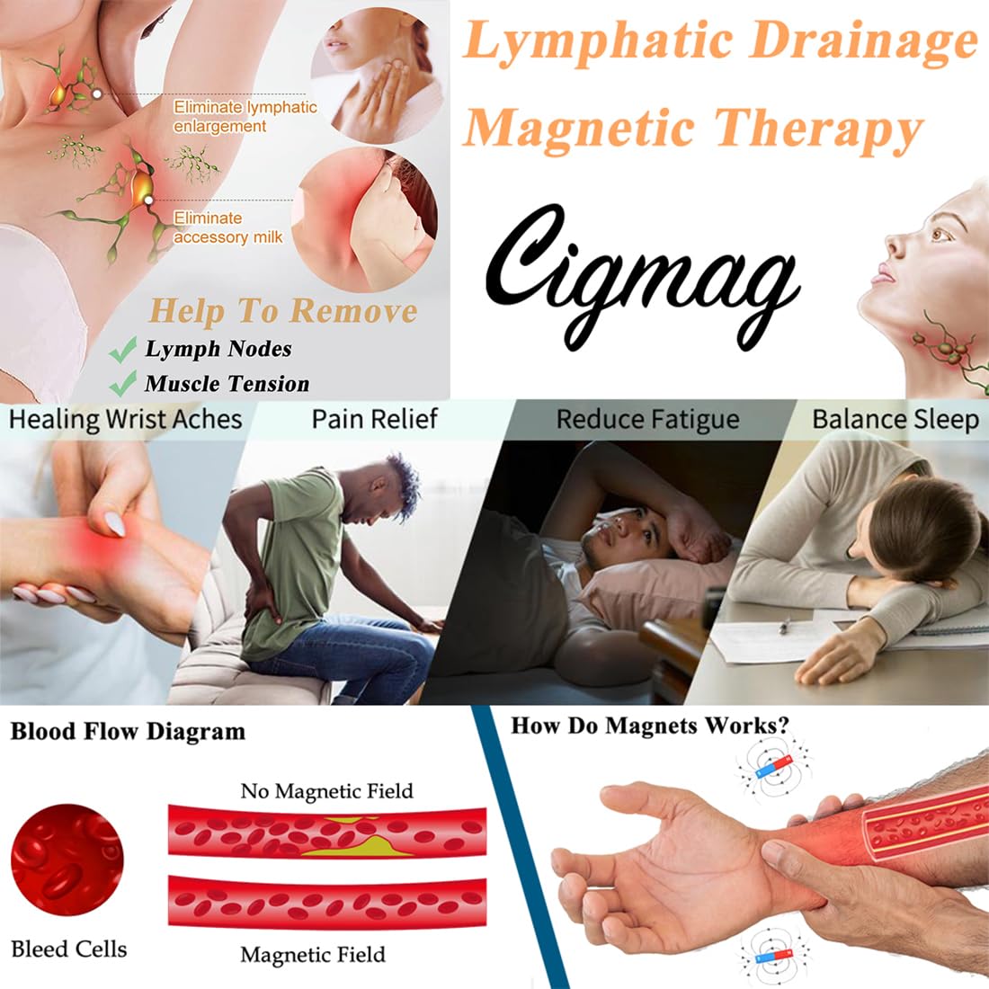 Cigmag pulsera frontal mostrando diseño cruzado elegante y pulido