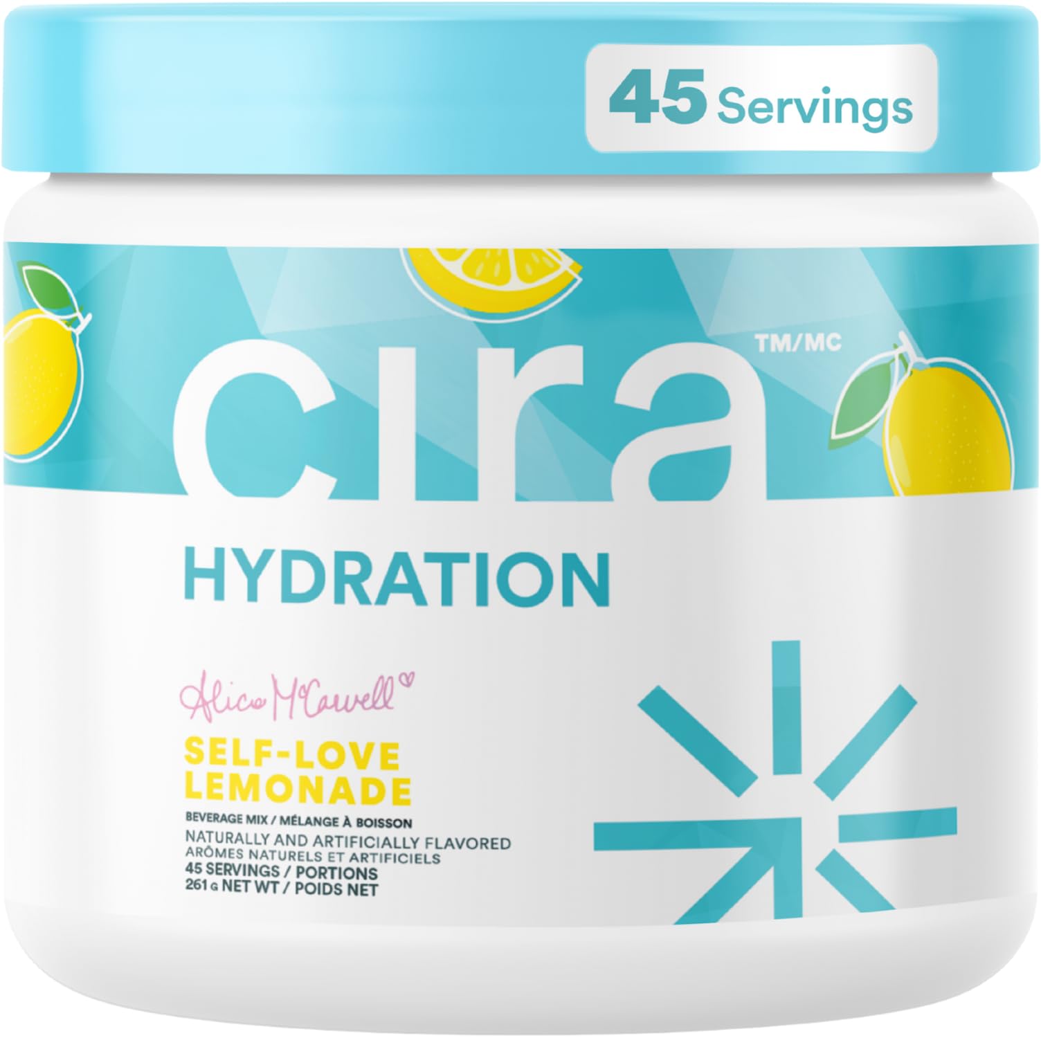 Cira envase frontal Self Love Lemonade mostrando 45 porciones y beneficio práctico