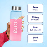 Cira bebida preparada en vaso, hidratación instantánea visible