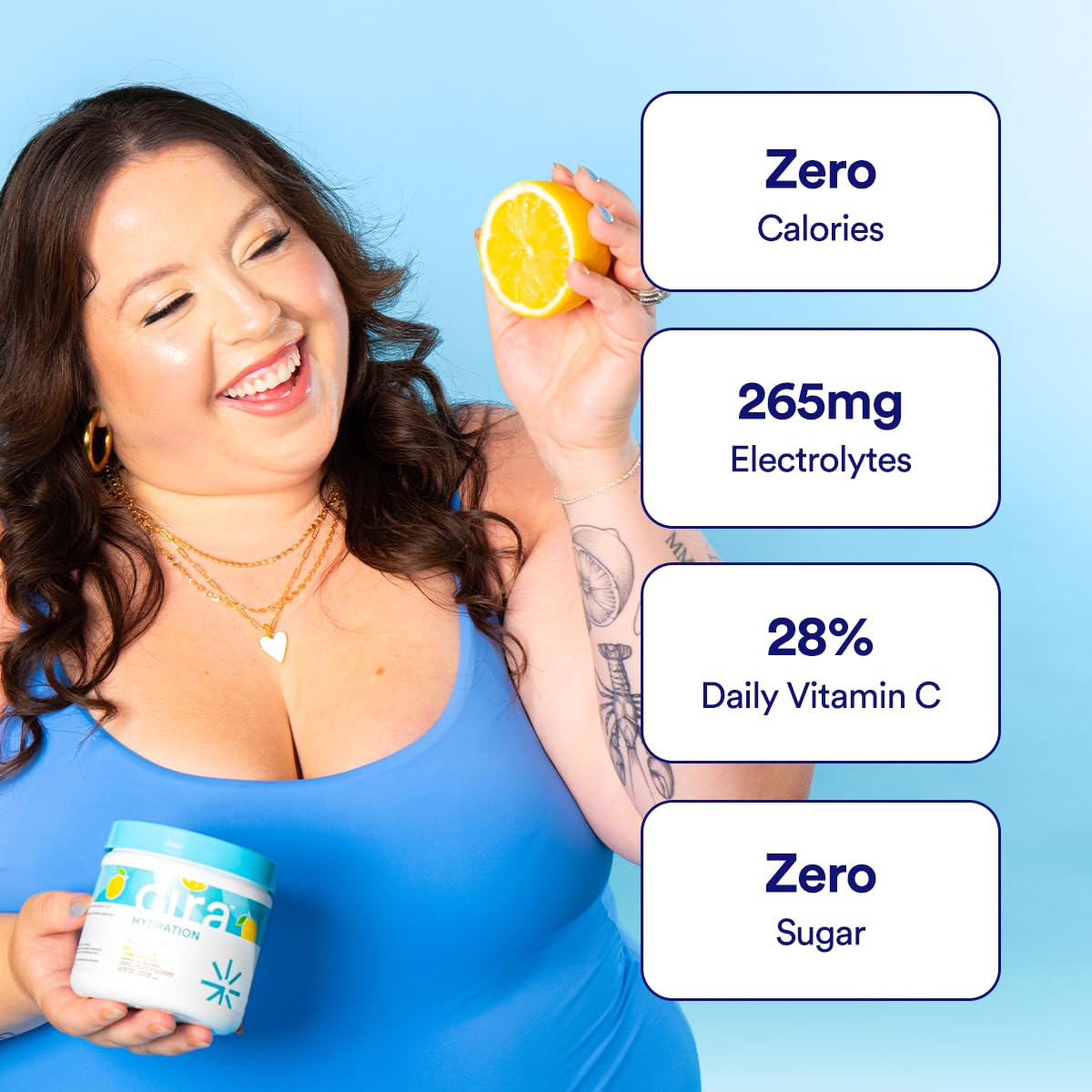 Cira vaso preparado Self Love Lemonade listo para beber, refresco sin azúcar