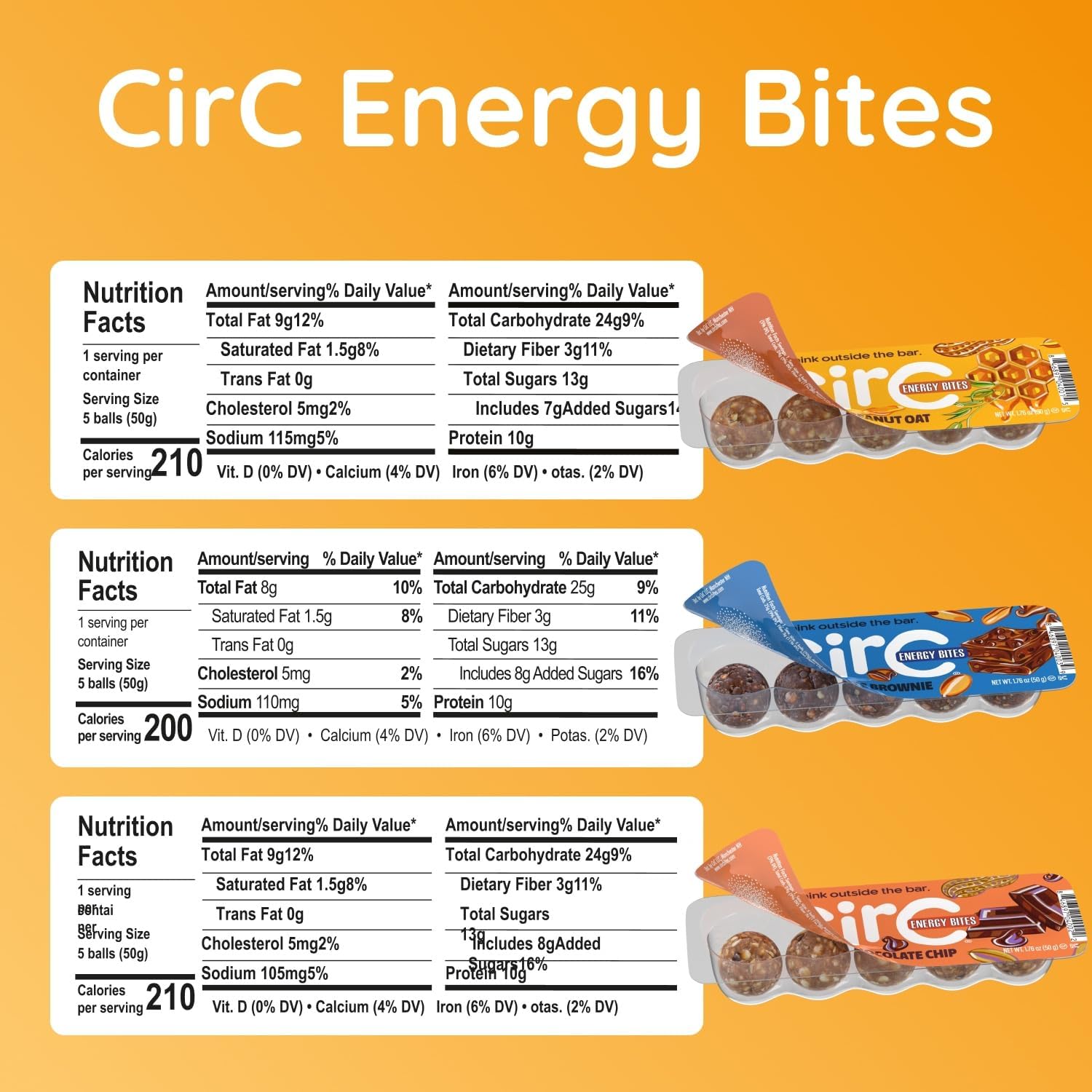 CirC bocado en mano listo para comer, ideal para energía rápida