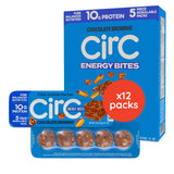 CirC empaque frontal Chocolate Brownie mostrando 12 paquetes y beneficios