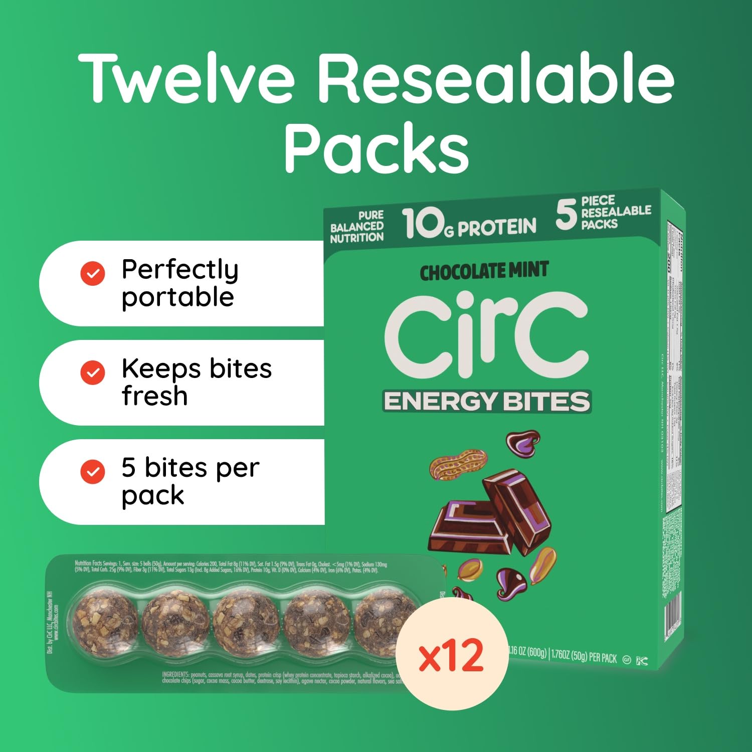 CirC bandeja abierta con packs resellables mostrando 5 bocados