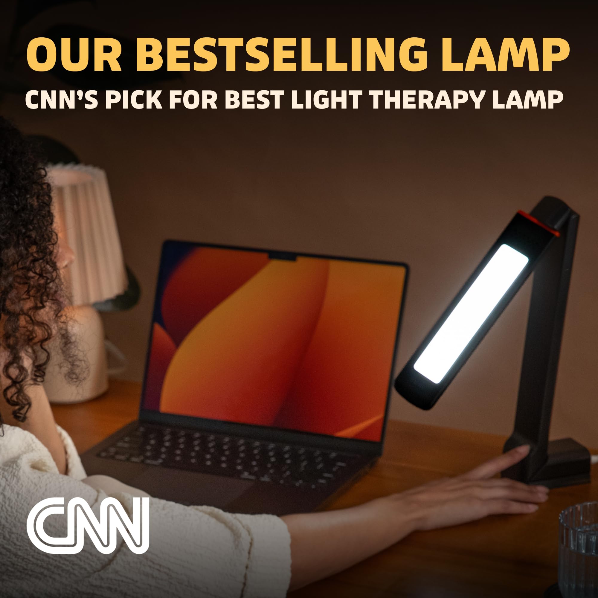 Circadian Optics Lumos detalle del panel LED enfatizando luz blanca 5500K