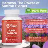 Civavo Super Saffron cápsula junto a desayuno saludable, apoyo a la rutina diaria