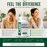 Clair Magnesio cápsula en mano para comparar tamaño y dosificación visual