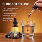 Clean Nutraceuticals botella junto a una regla, escala de tamaño clara