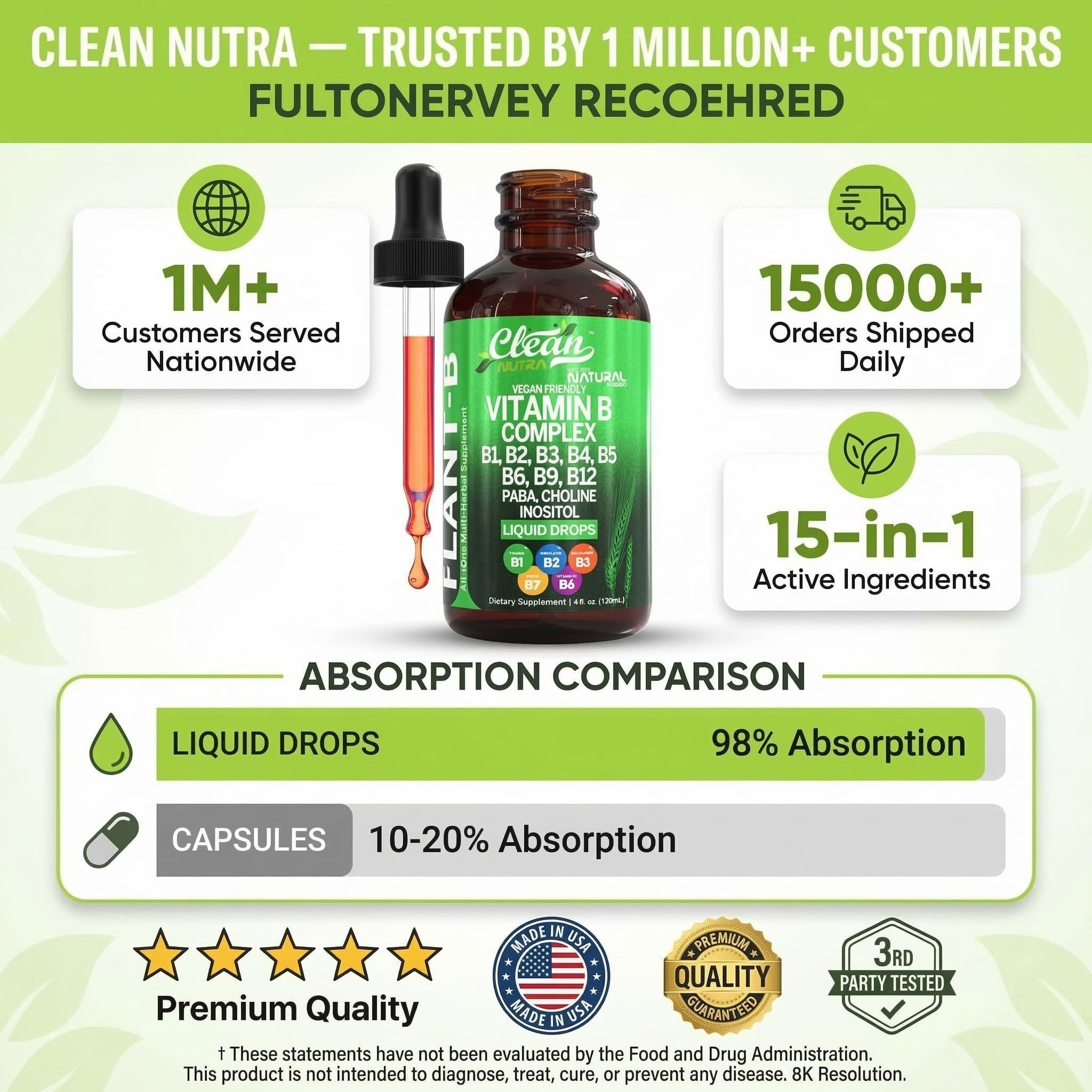 Clean Nutraceuticals escena matinal con gotas integradas en rutina diaria