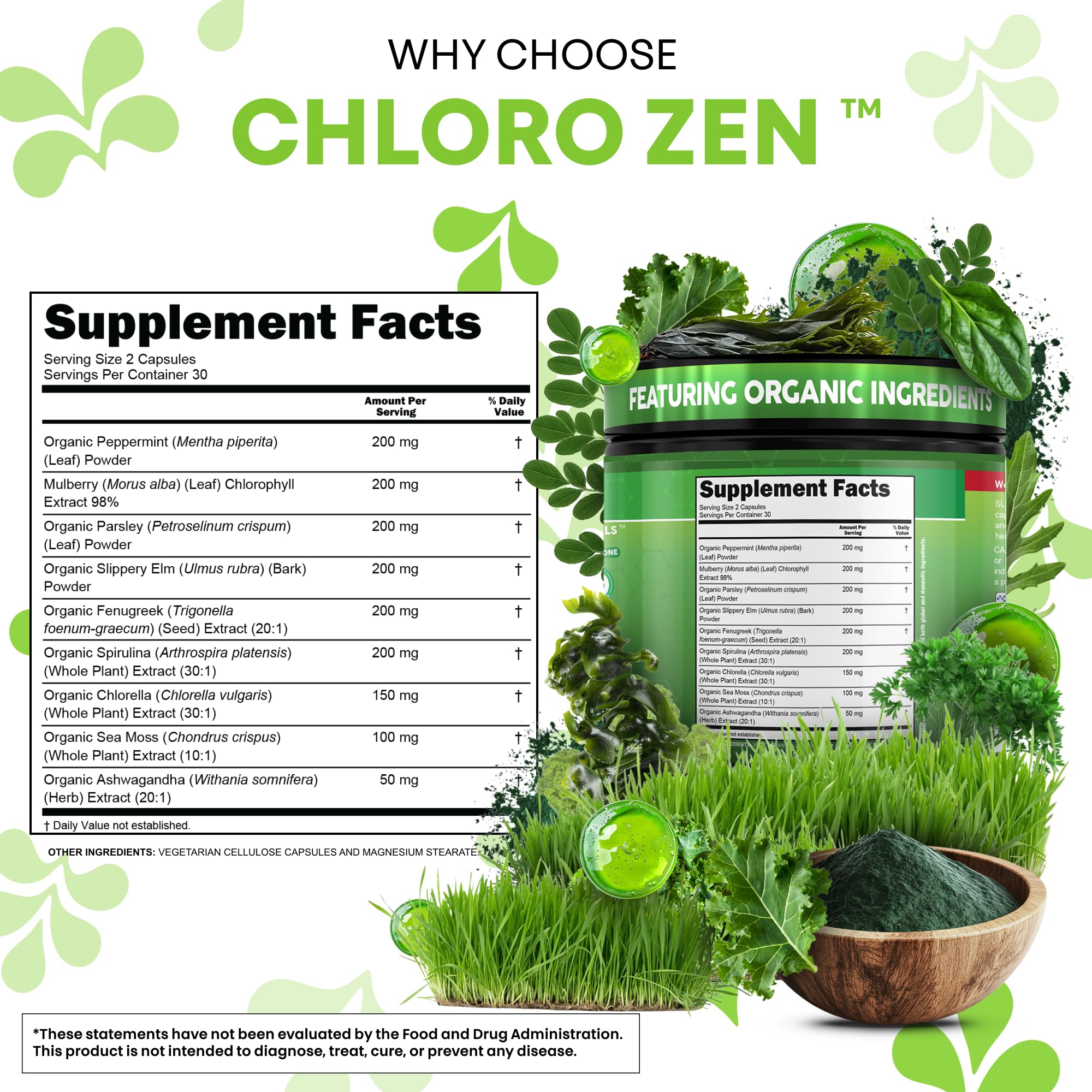 Clean Nutraceuticals detalle de etiqueta con lista de ingredientes comprobados