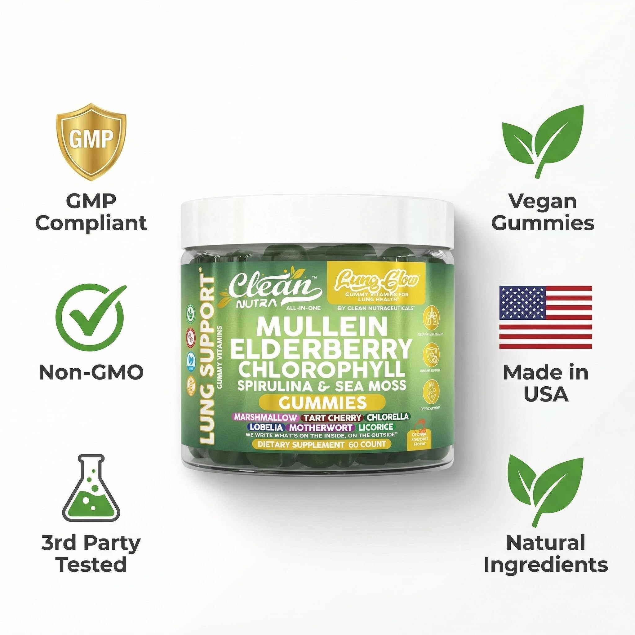 Clean Nutraceuticals empaque lateral con información nutricional legible