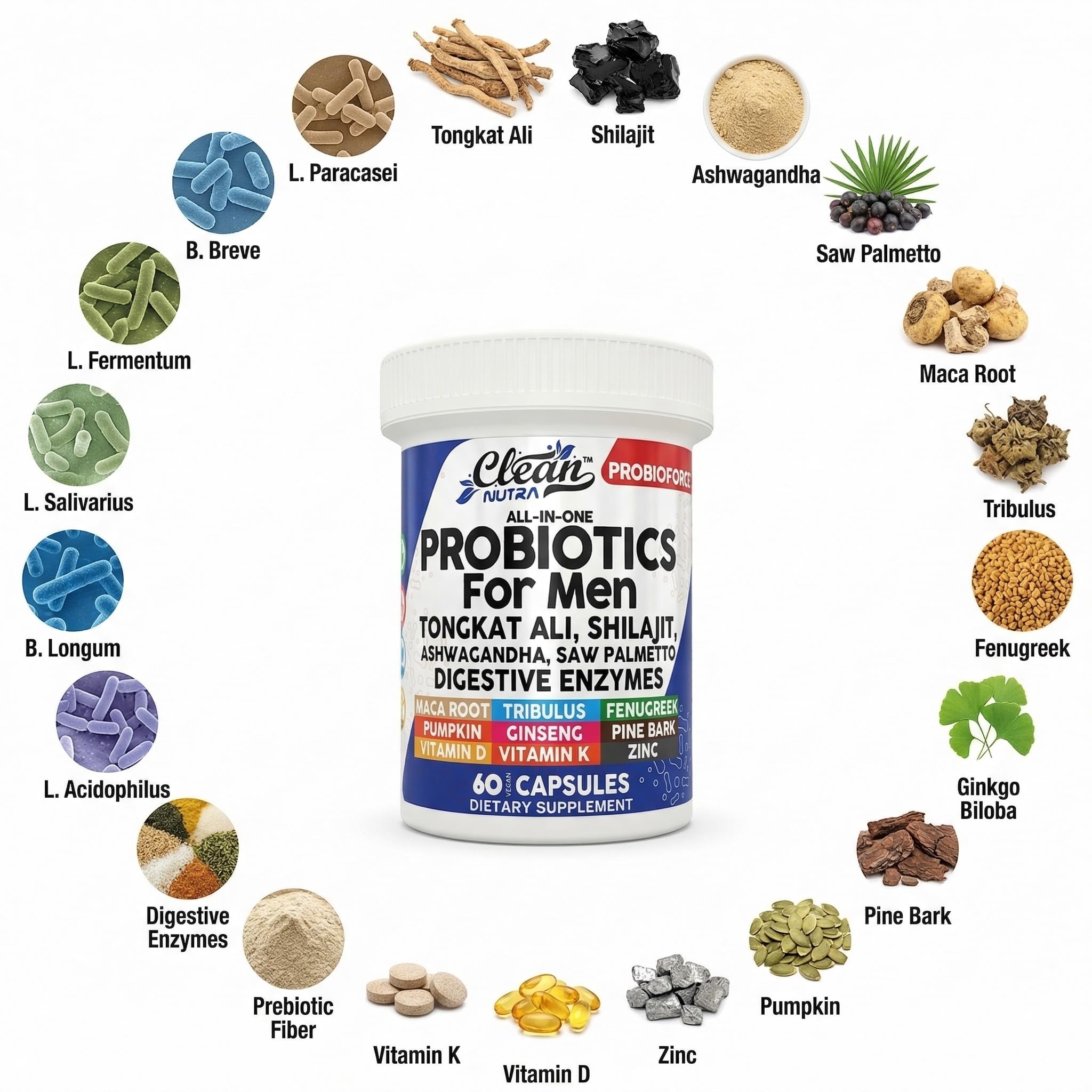 Clean Nutraceuticals mezcla en polvo de tongkat ali y shilajit como ingredientes clave