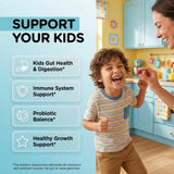 Primer plano de gomitas KidBiotic mostrando textura masticable y aspecto apetecible