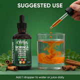 Clean Nutraceuticals gotas mezcladas en vaso de agua para consumo