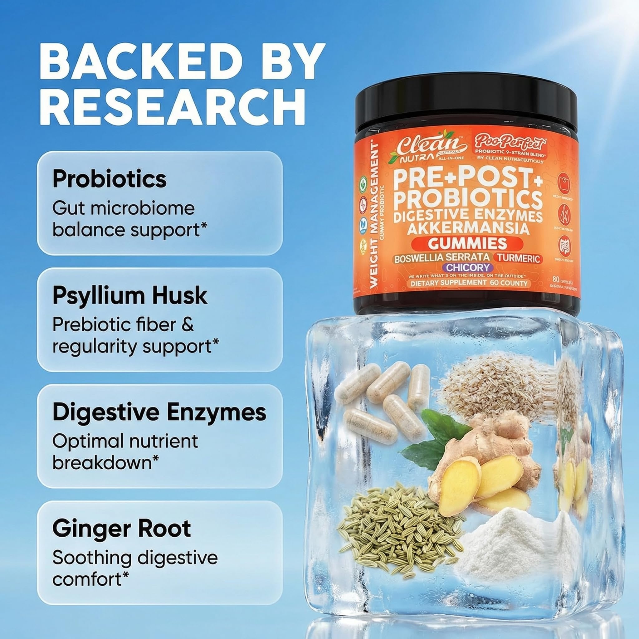 Clean Nutraceuticals detalle de textura de la gomita mostrando consistencia masticable
