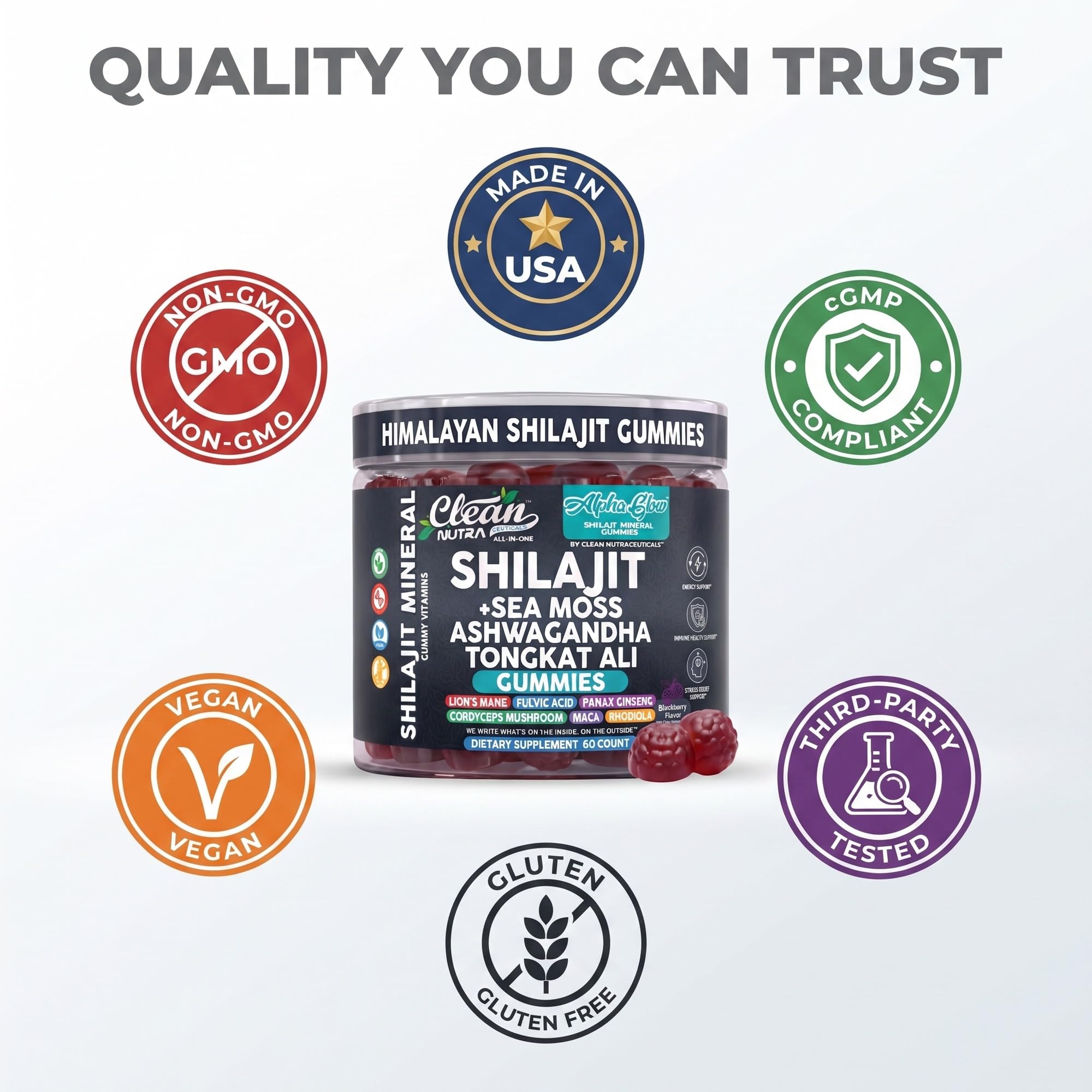 Frasco Alpha Glow en ambiente cotidiano junto a agua y libreta, lifestyle por Clean Nutraceuticals