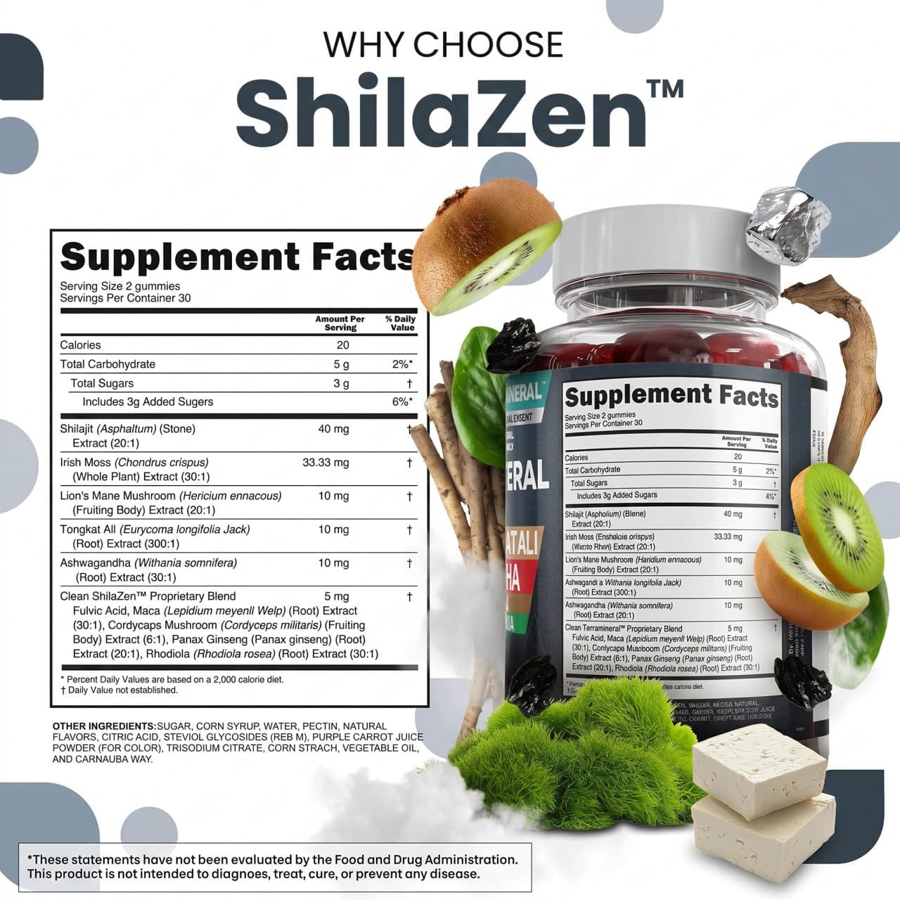Etiqueta nutricional de Alpha Glow por Clean Nutraceuticals con información clara de ingredientes