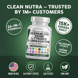 Clean Nutraceuticals conjunto de hierbas (kelp, ashwagandha, cúrcuma) usadas en la fórmula