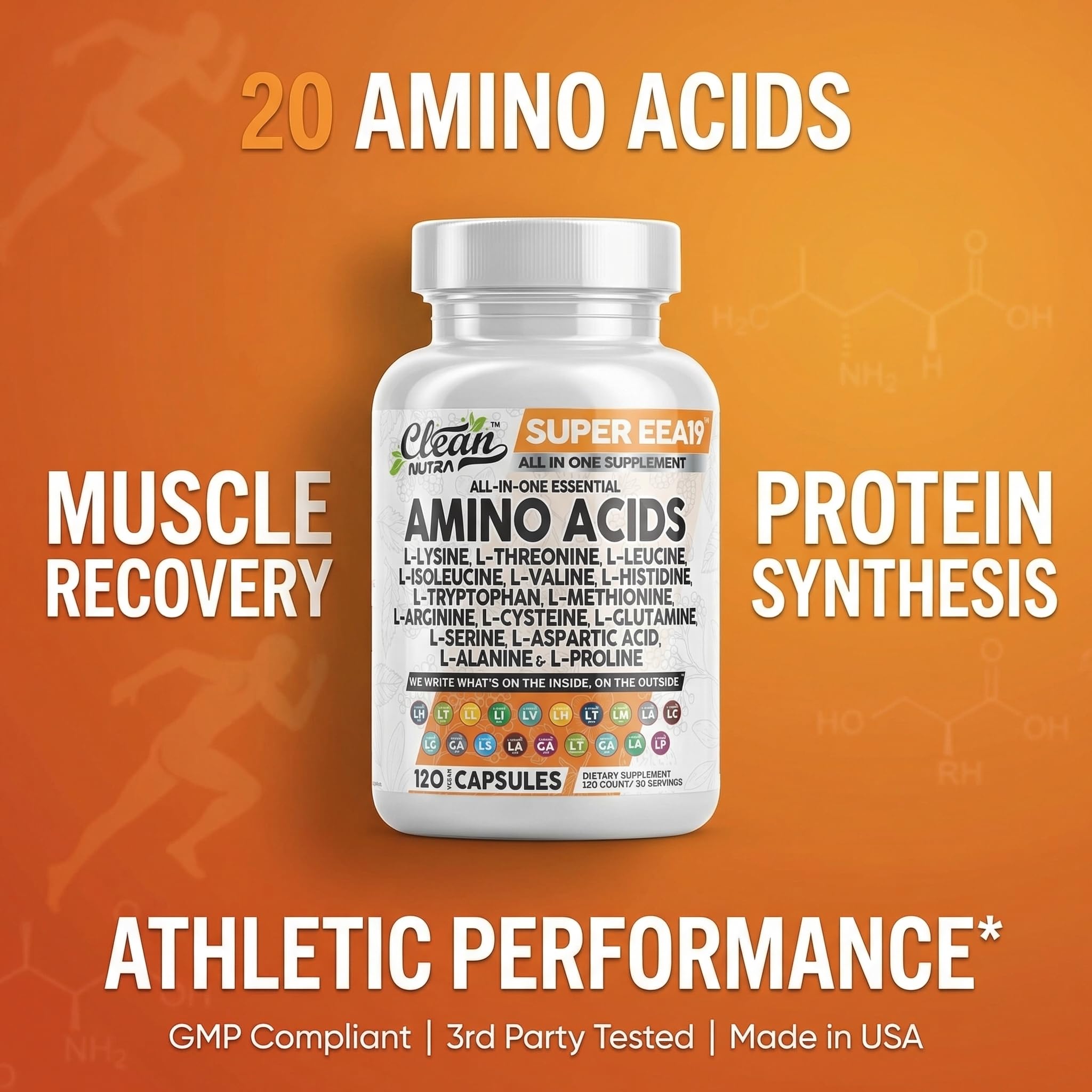 Clean Nutraceuticals botella abierta con cápsulas para ver cantidad por envase