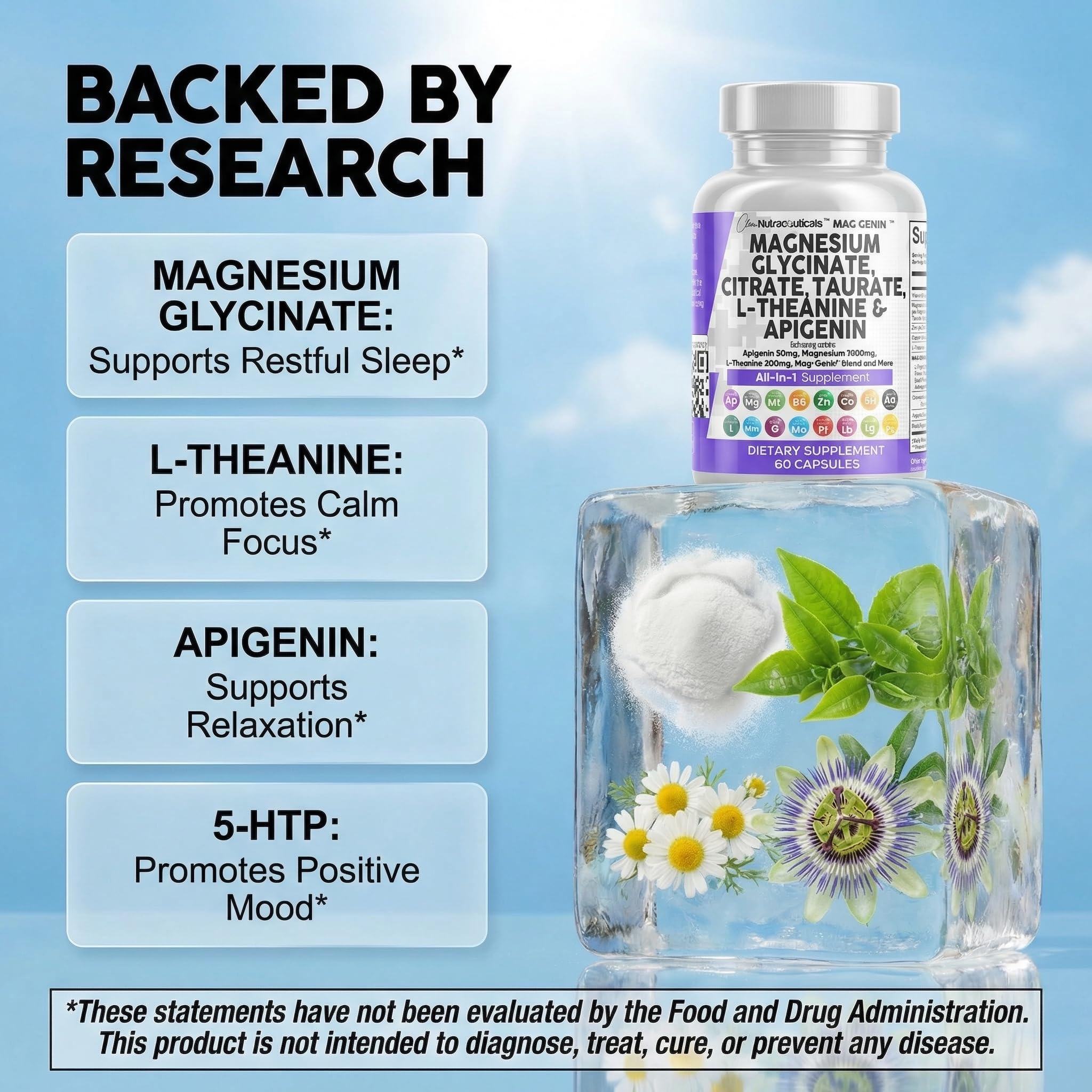 Clean Nutraceuticals botella abierta con cápsulas listas para consumo conveniente