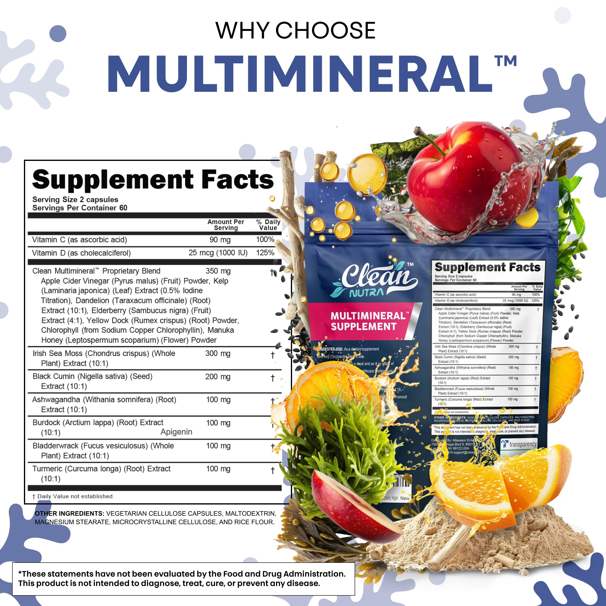 Clean Nutraceuticals cápsula abierta detalle del contenido vegetal
