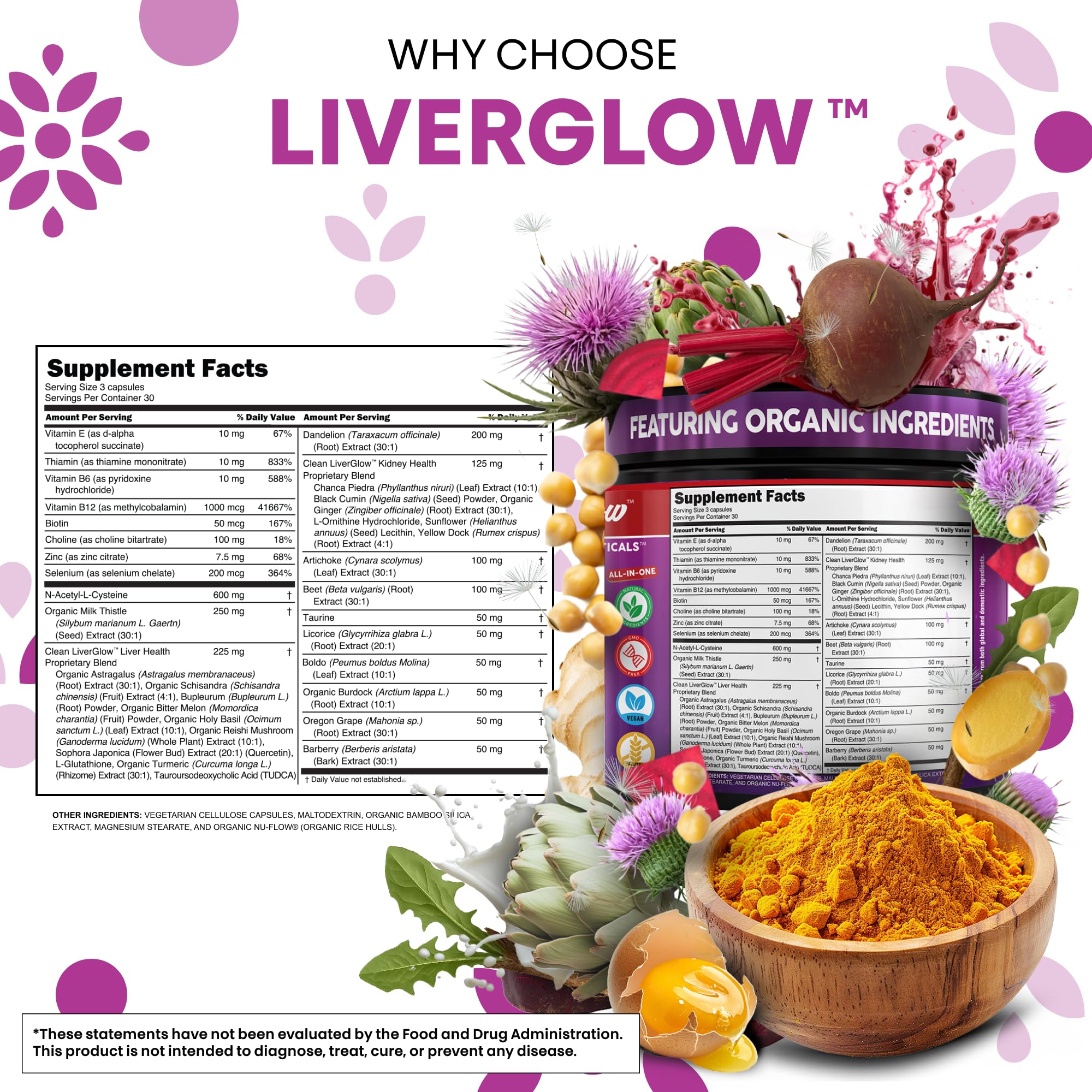 Clean Nutraceuticals cápsulas dentro del frasco visión de cantidad y formato vegano
