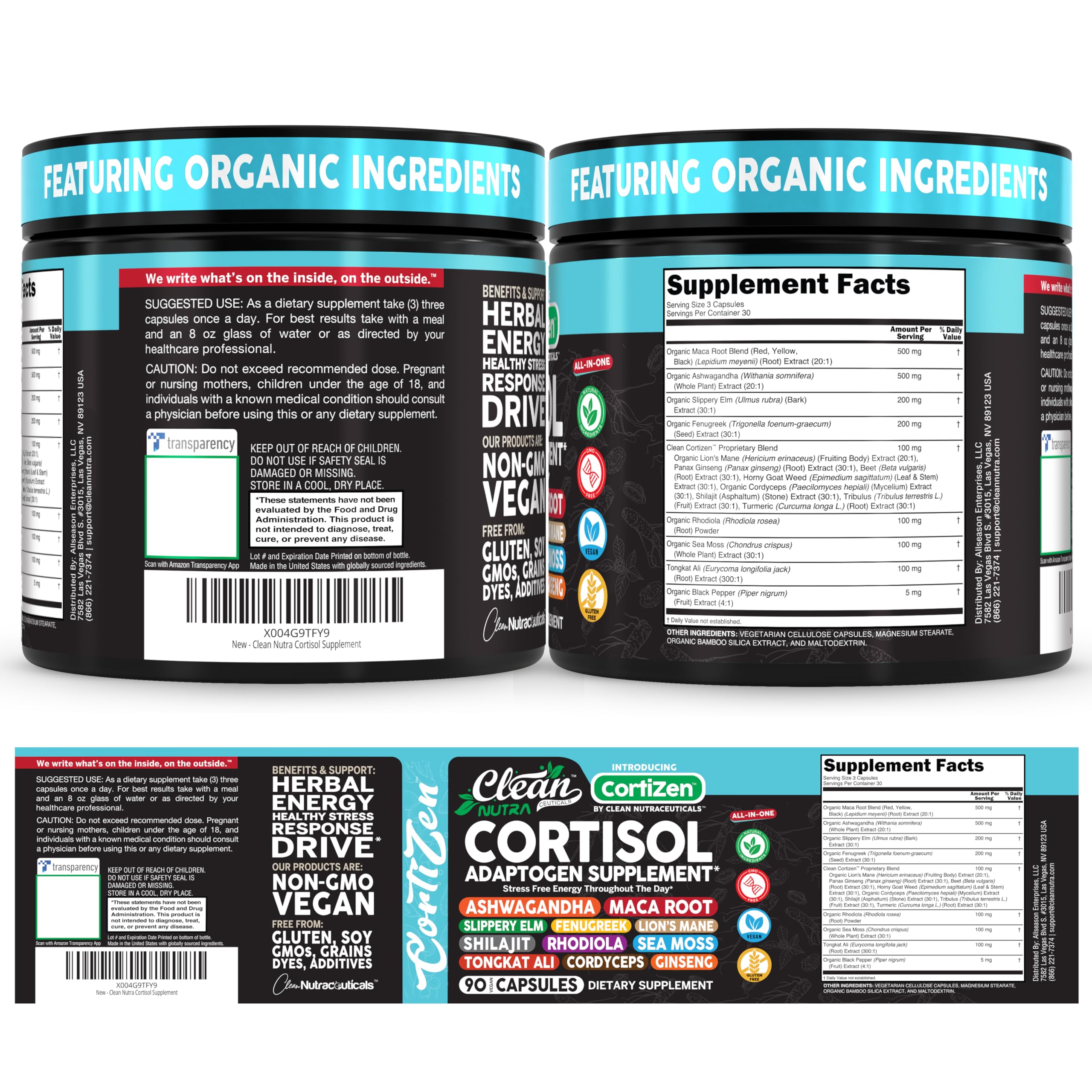 Clean Nutraceuticals cápsulas sobre madera resaltando origen natural