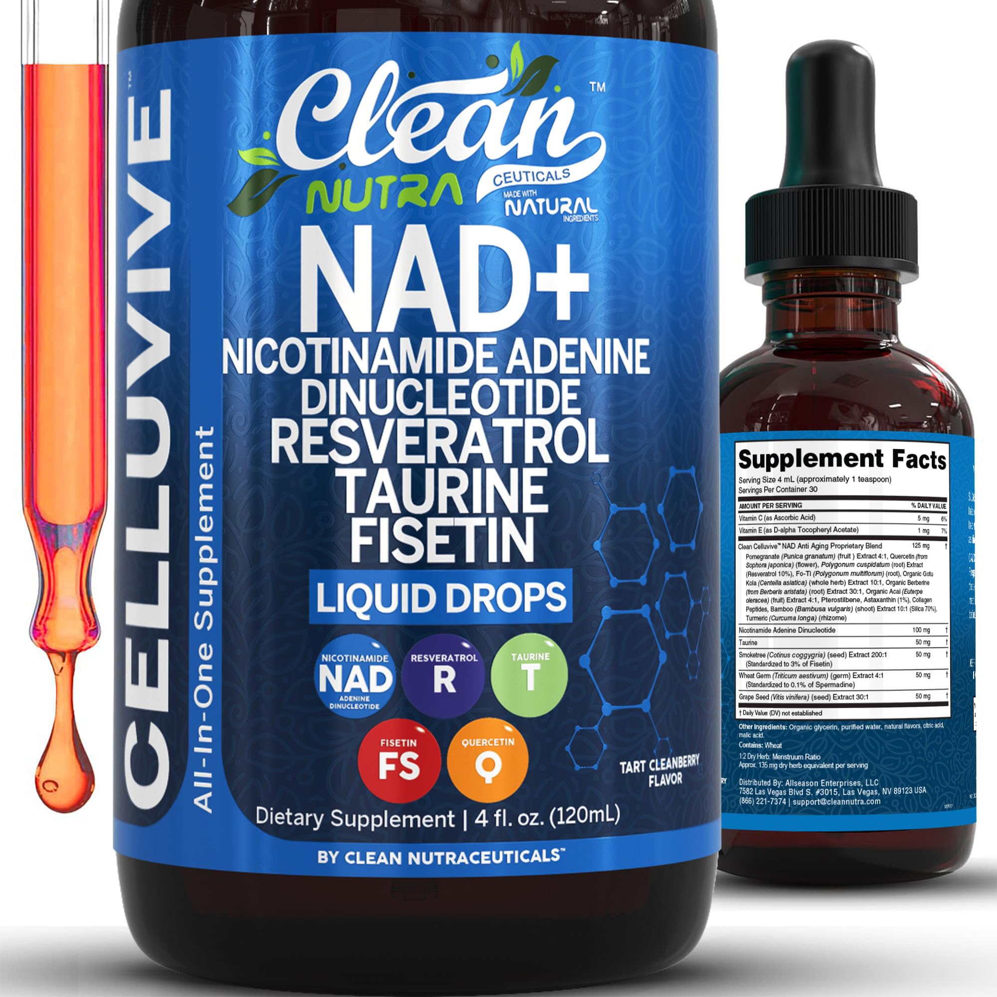 Clean Nutraceuticals CelluVive vista frontal muestra presentación y beneficio práctico