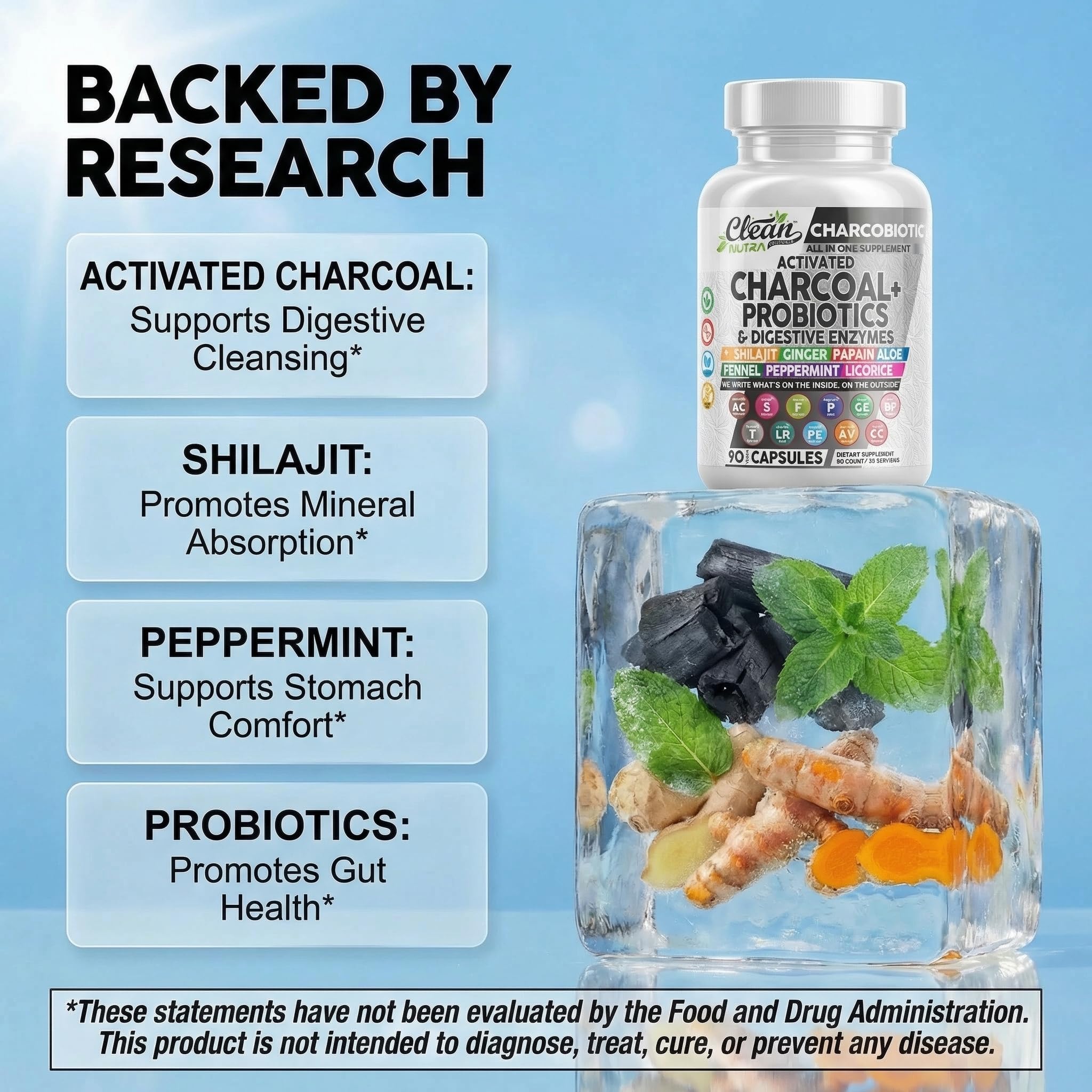 Capsulas CharcoBiotic en mano para escala, Clean Nutraceuticals facilita uso diario