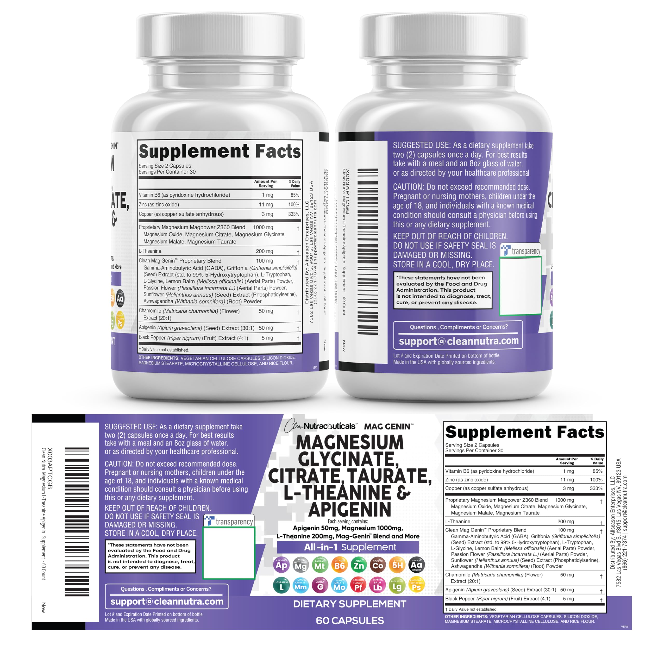 Comparación de tamaño: cápsula Clean Nutraceuticals frente a moneda para referencia