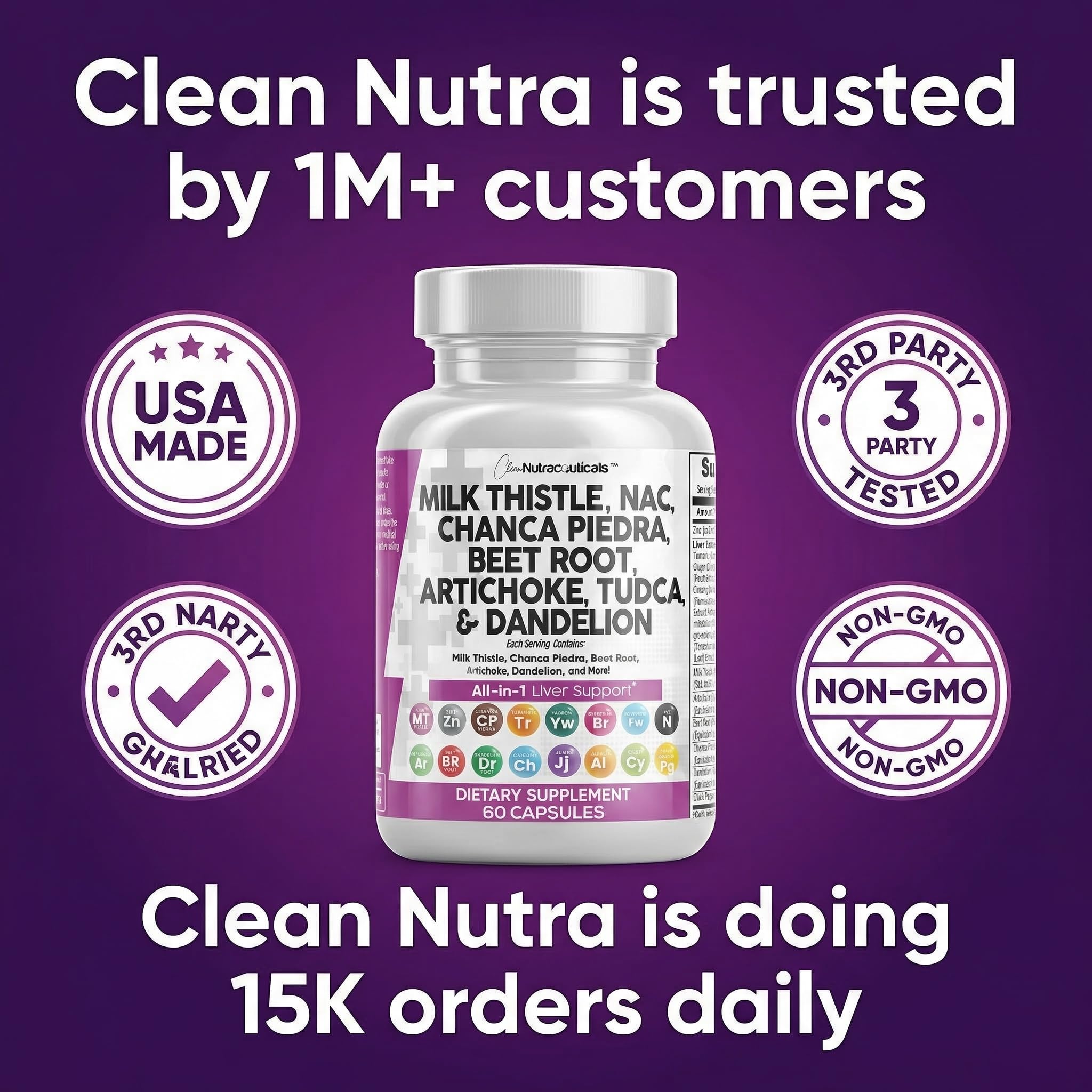 Clean Nutraceuticals comparación de tamaño con monedas para escala real