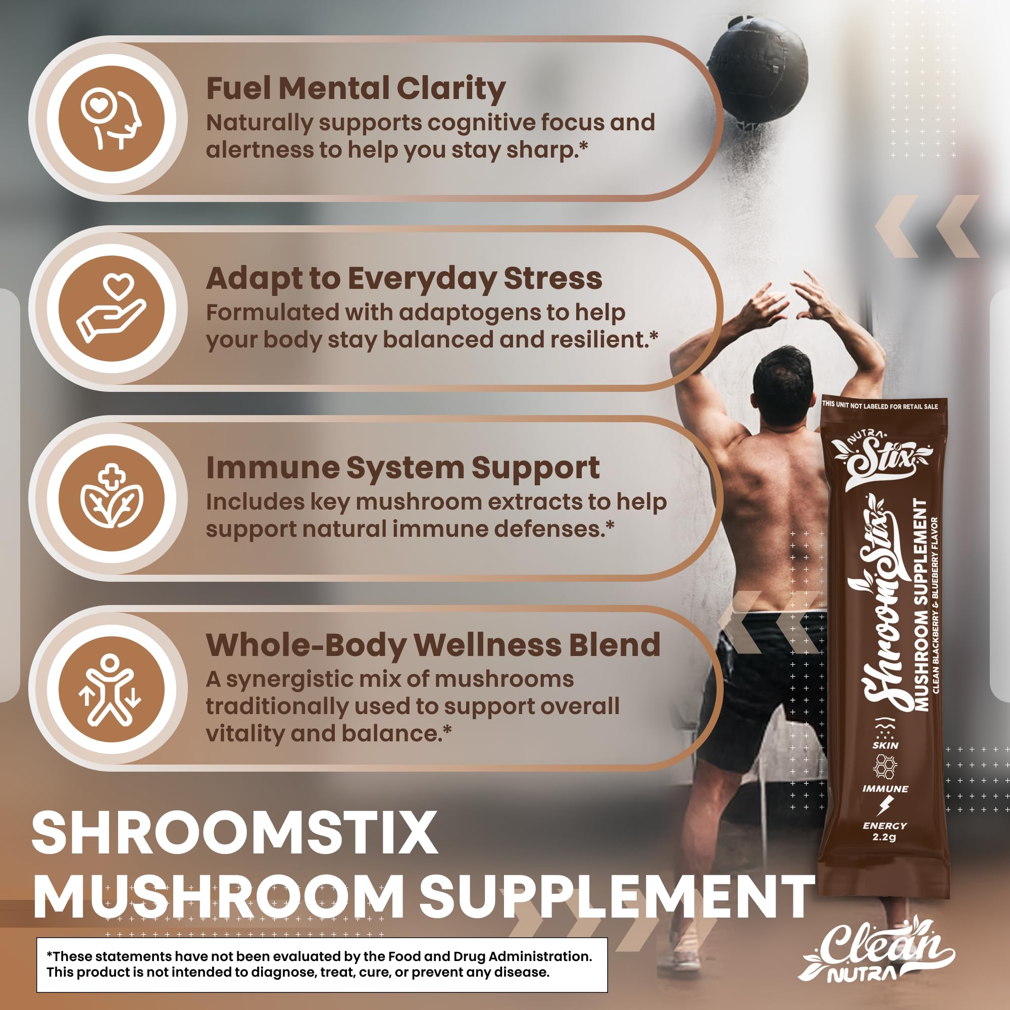 Clean Nutraceuticals frasco junto a regla para comparar tamaño, referencia real