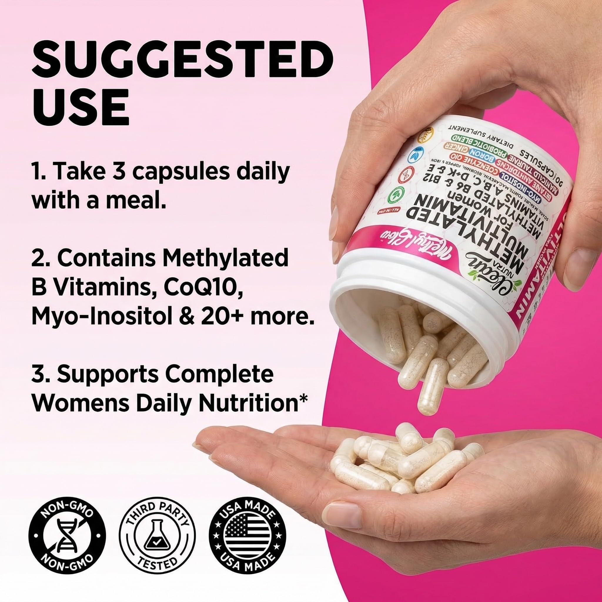 Clean Nutraceuticals cápsula al lado de moneda para comparar tamaño
