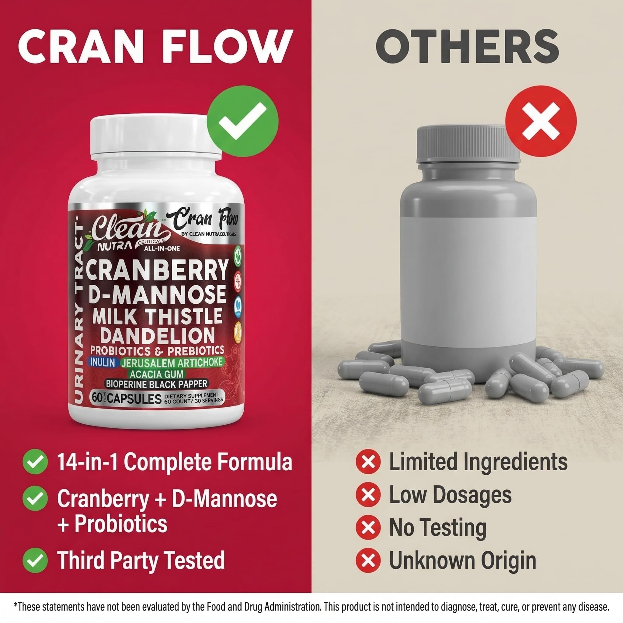 Clean Nutraceuticals cápsula junto a vaso de agua representando uso diario
