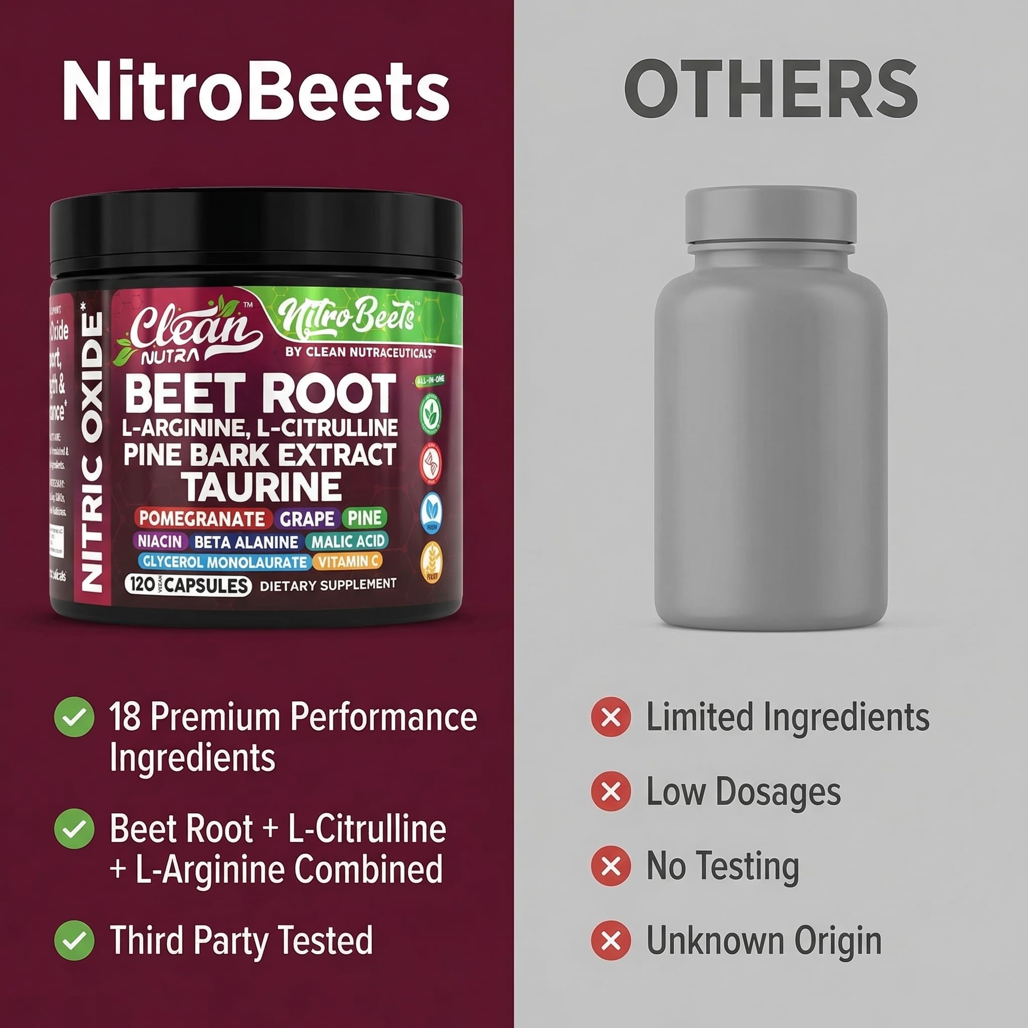 Clean Nutraceuticals corteza de pino y semilla de uva resaltando antioxidantes