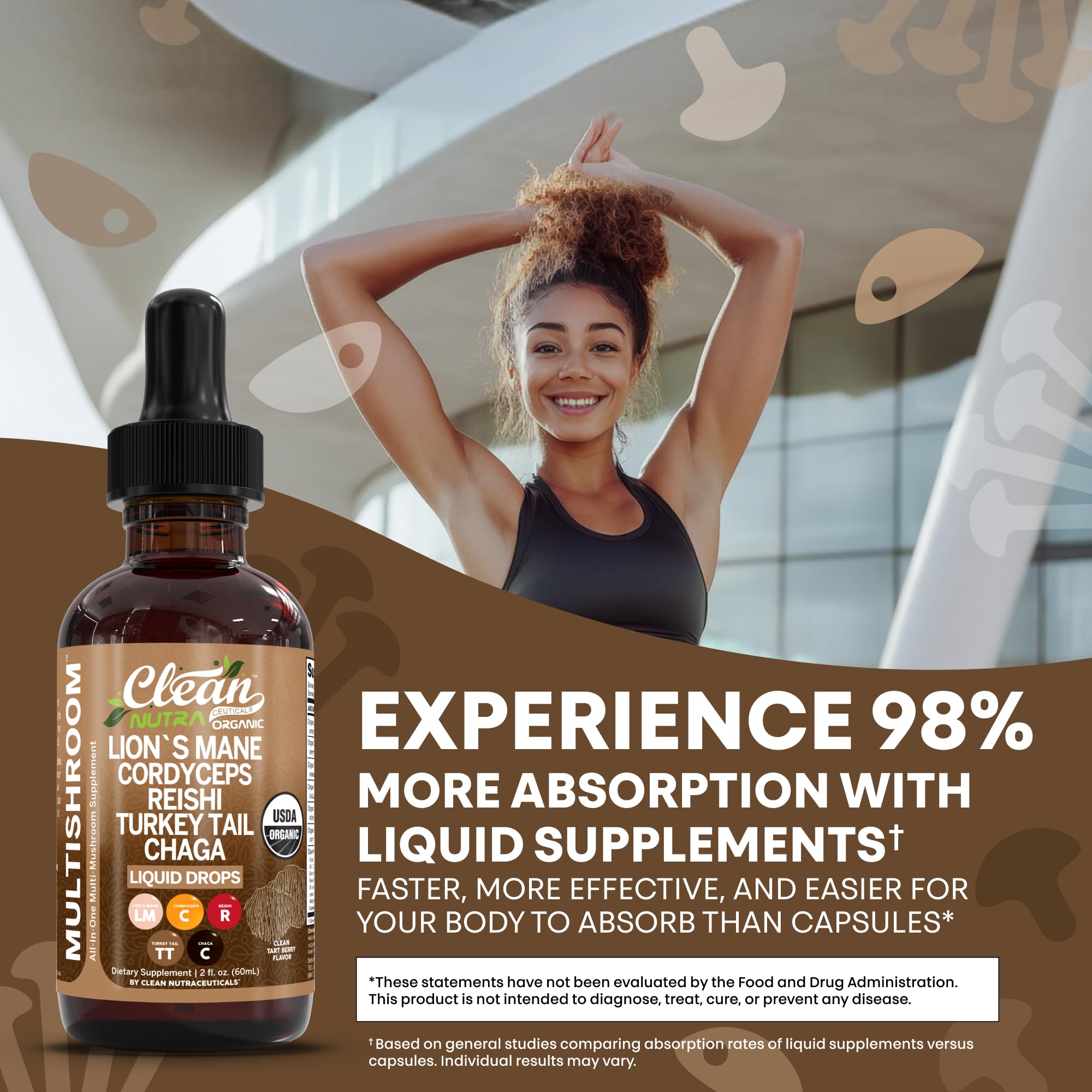 Clean Nutraceuticals gotas añadidas a un batido, integración sencilla en recetas