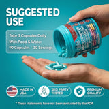 Clean Nutraceuticals EternaGlow cápsula junto a regla para escala tamaño