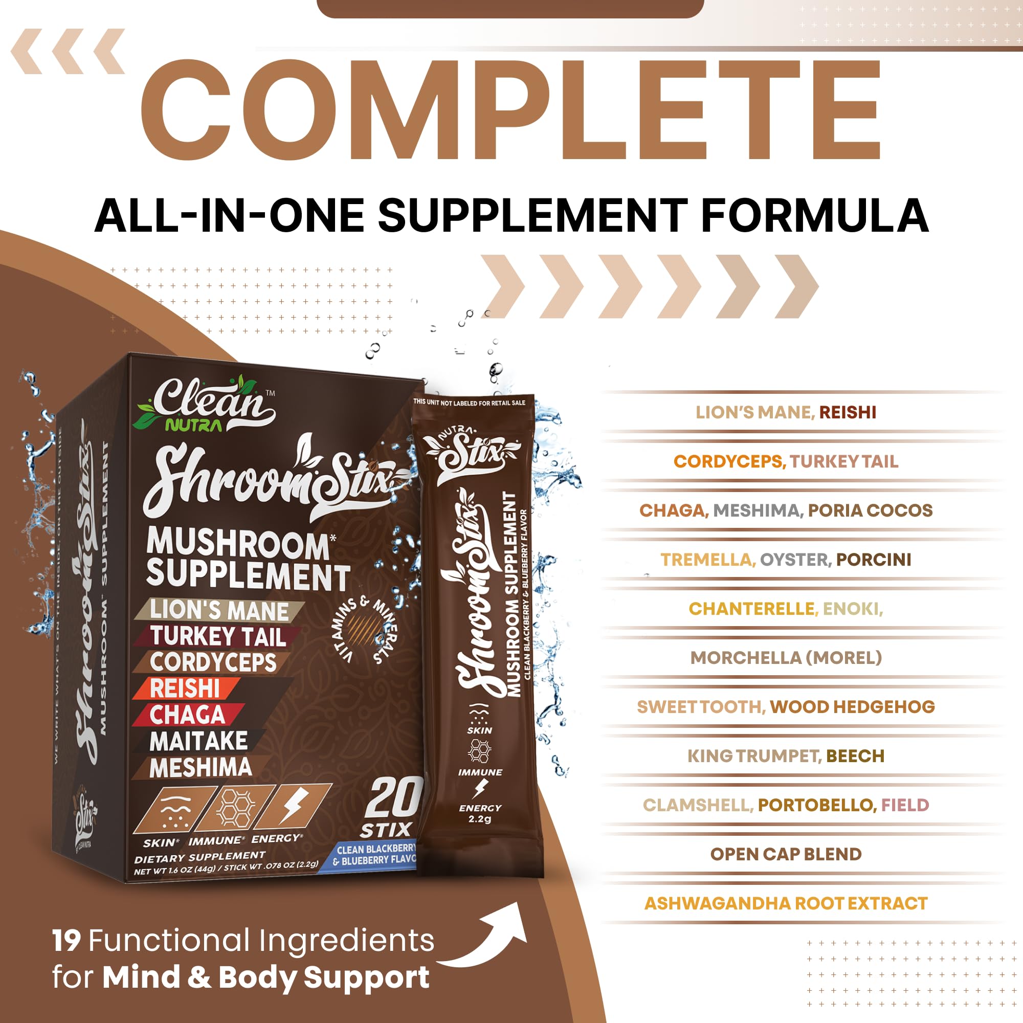 Clean Nutraceuticals etiqueta con ingredientes y dosis, claridad informativa