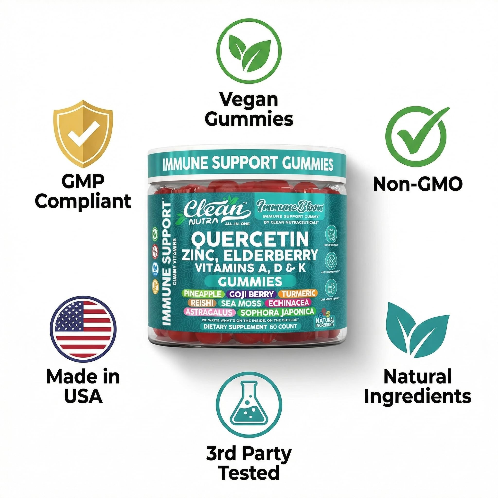 Clean Nutraceuticals etiqueta con datos nutricionales y lista de ingredientes clara