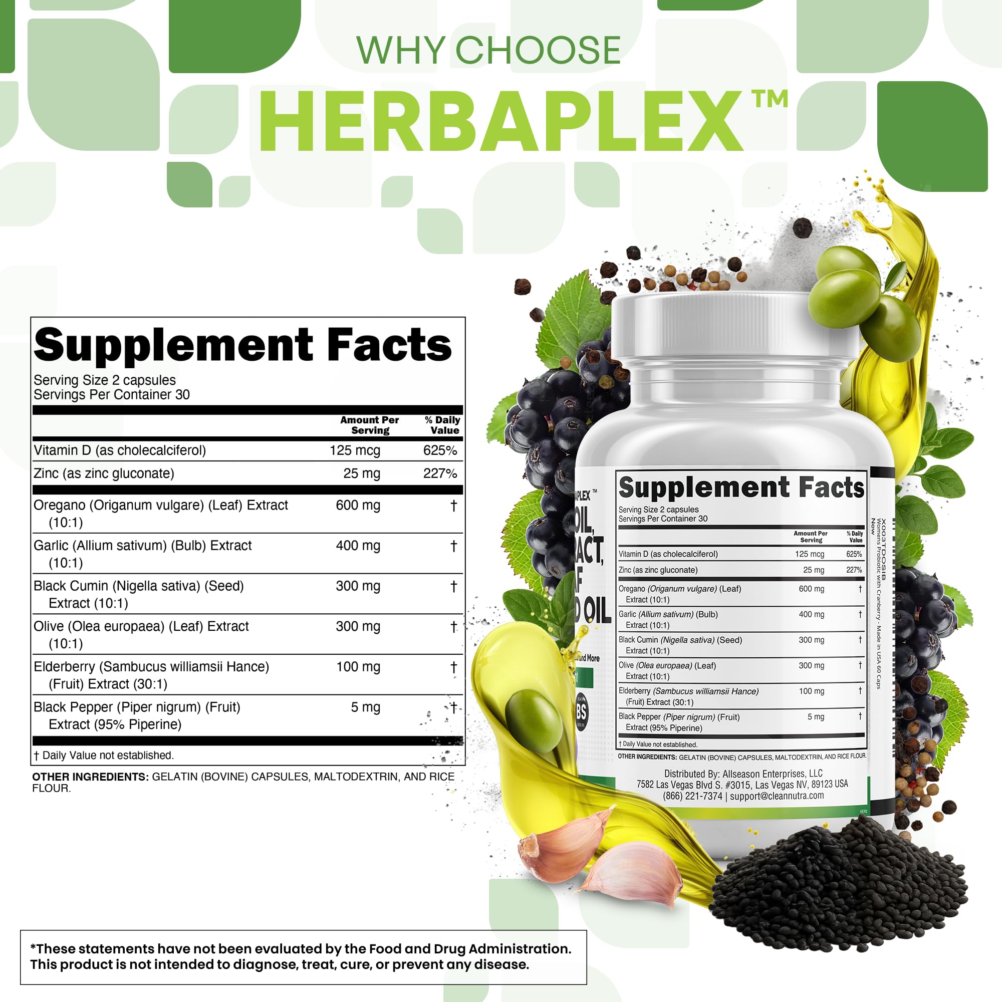 Clean Nutraceuticals etiqueta con lista de ingredientes para transparencia