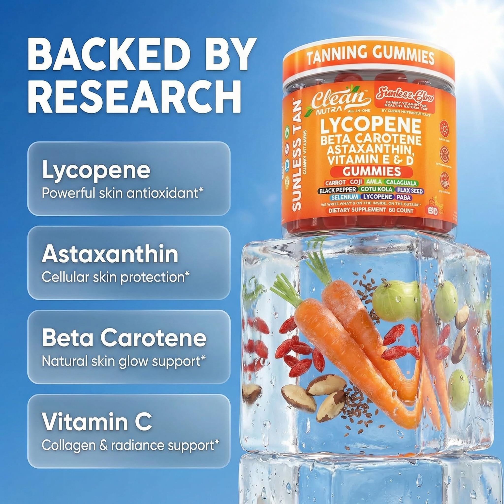Clean Nutraceuticals etiqueta con ingredientes y porcentajes claros