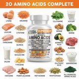 Clean Nutraceuticals etiqueta de ingredientes destacando aminoácidos clave