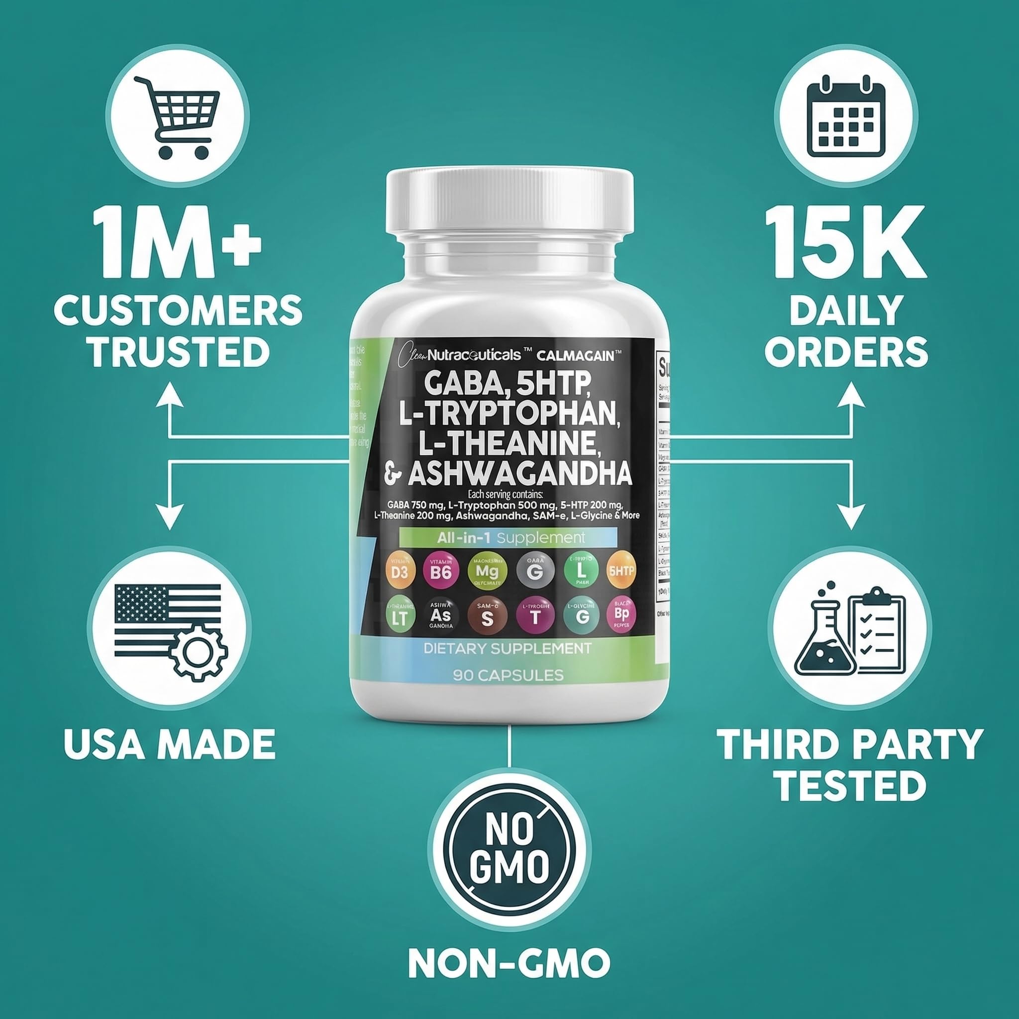Clean Nutraceuticals etiqueta nutricional en zoom mostrando ingredientes y dosificación