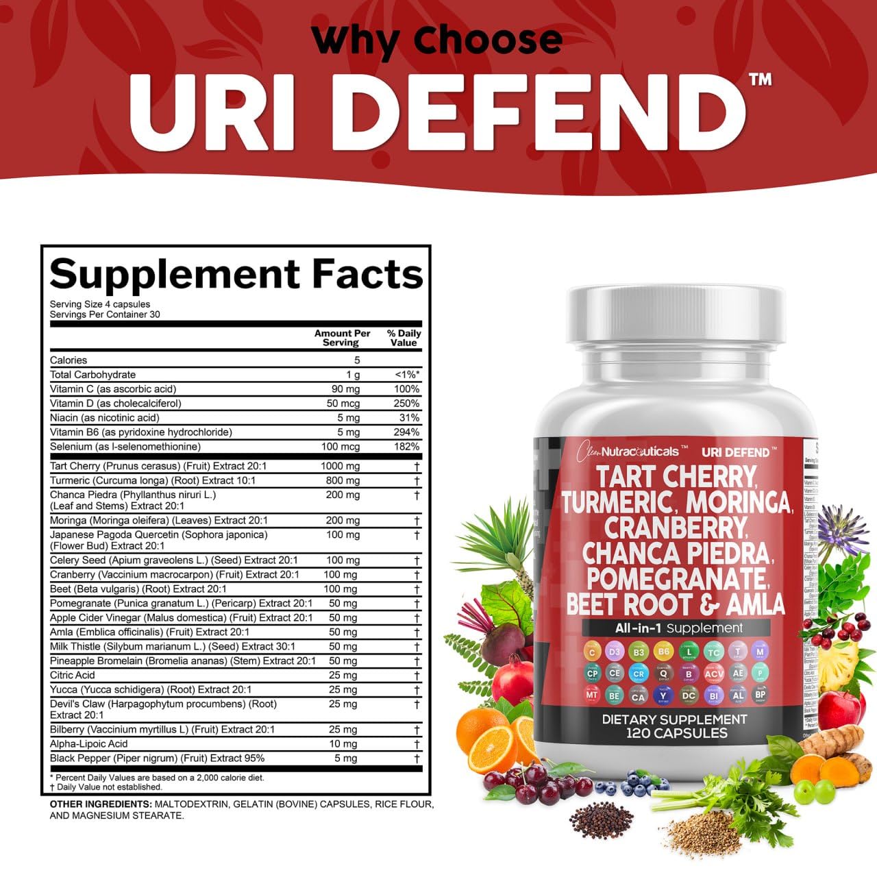Clean Nutraceuticals etiqueta nutricional con dosis y lista de ingredientes clara